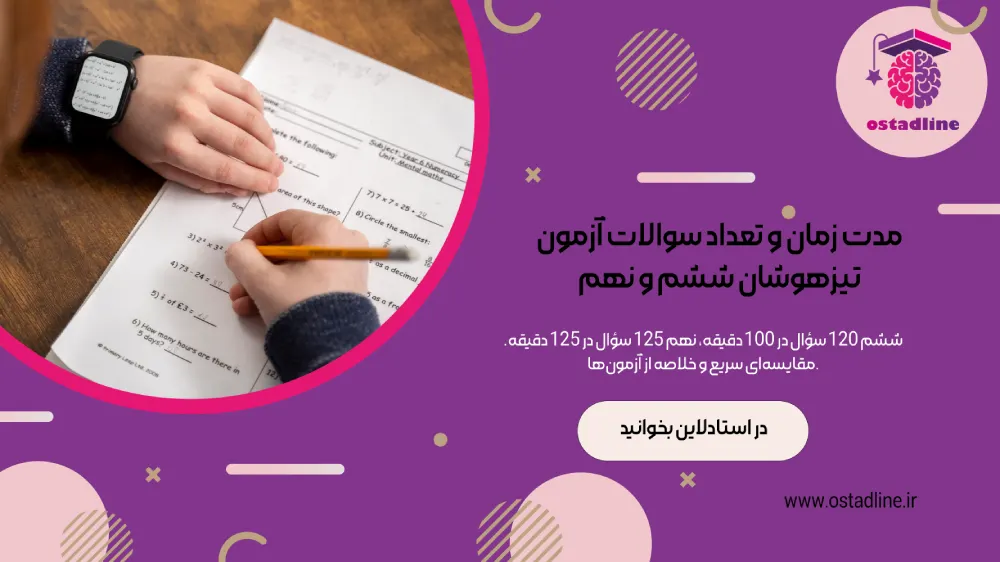مدت زمان و تعداد سوالات آزمون تیزهوشان ششم و نهم؛ آزمون تیزهوشان چند ساعت است؟